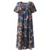 Plus Size Floral Printed Loose Dresses Short Sleeve Ruffled Pockets Casual Dress for Women Plus Size Floral Printed Loose Dresses Short Sleeve Ruffled Pockets Casual Dress for Women