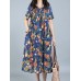Plus Size Floral Printed Loose Dresses Short Sleeve Ruffled Pockets Casual Dress for Women Plus Size Floral Printed Loose Dresses Short Sleeve Ruffled Pockets Casual Dress for Women