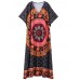 Plus Size Floral Women Vintage Loose Dresses Batwing Sleeve Dress Plus Size Floral Women Vintage Loose Dresses Batwing Sleeve Dress