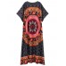 Plus Size Floral Women Vintage Loose Dresses Batwing Sleeve Dress Plus Size Floral Women Vintage Loose Dresses Batwing Sleeve Dress