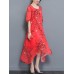 Summer Women Dress Floral Double Fabric Irregular Hem Short Sleeve Dresses Summer Women Dress Floral Double Fabric Irregular Hem Short Sleeve Dresses