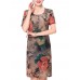 Summer Mother Dress Personalized Floral Printed Chiffon Straight Dress Summer Mother Dress Personalized Floral Printed Chiffon Straight Dress