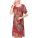 Summer Mother Dress Personalized Floral Printed Chiffon Straight Dress Summer Mother Dress Personalized Floral Printed Chiffon Straight Dress