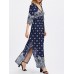 Plus Size Sexy Women V-neck Ornate Print Slit Side Half Sleeve Dresses Plus Size Sexy Women V-neck Ornate Print Slit Side Half Sleeve Dresses