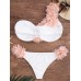 Single Shoulder Flower Sexy Backless Soft Bikini Set Sexy Women Swimwear Single Shoulder Flower Sexy Backless Soft Bikini Set Sexy Women Swimwear