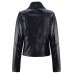 Women Lapel Long Sleeve Zip-Pocket Cool PU Jacket Women Lapel Long Sleeve Zip-Pocket Cool PU Jacket