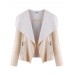 Women Lapel Long Sleeve Zip-Pocket Cool PU Jacket Women Lapel Long Sleeve Zip-Pocket Cool PU Jacket
