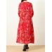 Plus Size Vintage Women Floral Printed Maxi Dress Plus Size Vintage Women Floral Printed Maxi Dress