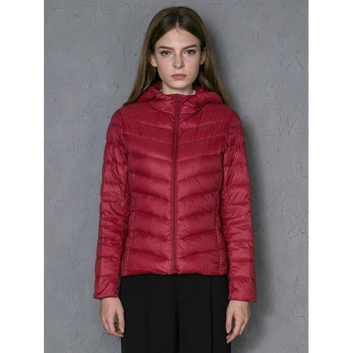 Casual Women Zipper Pure Color Long Sleeve Down Jackets Casual Women Zipper Pure Color Long Sleeve Down Jackets