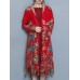 Elegant Women Printed Tassel Folk Style Long Sleeve Coats Elegant Women Printed Tassel Folk Style Long Sleeve Coats