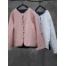 Vintage Women Long Sleeve Solid Color Short Quilted Coat Vintage Women Long Sleeve Solid Color Short Quilted Coat