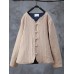 Vintage Women Long Sleeve Solid Color Short Quilted Coat Vintage Women Long Sleeve Solid Color Short Quilted Coat