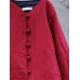 Vintage Women Long Sleeve Solid Color Short Quilted Coat Vintage Women Long Sleeve Solid Color Short Quilted Coat