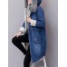 Casual Women Faux Fur Collar Double Pocket Thick Denim Coat Casual Women Faux Fur Collar Double Pocket Thick Denim Coat