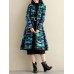 Ethnic Women Thick Long Sleeve Frog Button Printed Coat with Pockets Ethnic Women Thick Long Sleeve Frog Button Printed Coat with Pockets