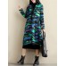 Ethnic Women Thick Long Sleeve Frog Button Printed Coat with Pockets Ethnic Women Thick Long Sleeve Frog Button Printed Coat with Pockets