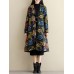 Ethnic Women Thick Long Sleeve Frog Button Printed Coat with Pockets Ethnic Women Thick Long Sleeve Frog Button Printed Coat with Pockets