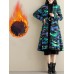 Ethnic Women Thick Long Sleeve Frog Button Printed Coat with Pockets Ethnic Women Thick Long Sleeve Frog Button Printed Coat with Pockets