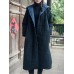 Vintage Women Solid Color Long Sleeve Hooded Cotton Long Coat Vintage Women Solid Color Long Sleeve Hooded Cotton Long Coat