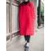 Vintage Women Solid Color Long Sleeve Hooded Cotton Long Coat Vintage Women Solid Color Long Sleeve Hooded Cotton Long Coat