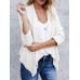 Casual Women Solid Color Lapel Irregular Hem Long Sleeve Cardigans Casual Women Solid Color Lapel Irregular Hem Long Sleeve Cardigans