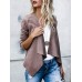 Casual Women Solid Color Lapel Irregular Hem Long Sleeve Cardigans Casual Women Solid Color Lapel Irregular Hem Long Sleeve Cardigans