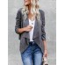 Casual Women Solid Color Lapel Irregular Hem Long Sleeve Cardigans Casual Women Solid Color Lapel Irregular Hem Long Sleeve Cardigans