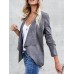 Casual Women Solid Color Lapel Irregular Hem Long Sleeve Cardigans Casual Women Solid Color Lapel Irregular Hem Long Sleeve Cardigans