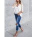 Casual Women Solid Color Lapel Irregular Hem Long Sleeve Cardigans Casual Women Solid Color Lapel Irregular Hem Long Sleeve Cardigans