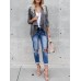 Casual Women Solid Color Lapel Irregular Hem Long Sleeve Cardigans Casual Women Solid Color Lapel Irregular Hem Long Sleeve Cardigans
