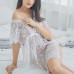 Sexy Lace Double V Straps See Through Nightdress Women Lingerie Sexy Lace Double V Straps See Through Nightdress Women Lingerie
