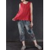 Women Vintage Sleeveless Pure Color Tank Tops Women Vintage Sleeveless Pure Color Tank Tops