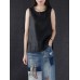 Women Vintage Sleeveless Pure Color Tank Tops Women Vintage Sleeveless Pure Color Tank Tops