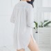 Chiffon Minimalism Long Sleeves White Shirt Tracksuit Sleepwear For Women Chiffon Minimalism Long Sleeves White Shirt Tracksuit Sleepwear For Women