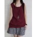 Women Sleeveless Solid Color Loose Vintage Tank Tops Women Sleeveless Solid Color Loose Vintage Tank Tops