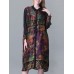 Plus Size Turn-down Collar Ruffle Hem Floral Dresses Plus Size Turn-down Collar Ruffle Hem Floral Dresses