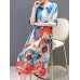 Plus Size Silk A-Line Short Sleeve Chinese Style Dress Plus Size Silk A-Line Short Sleeve Chinese Style Dress