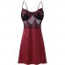 Transparent Mesh Lace Embroidery Floral Nightgown Transparent Mesh Lace Embroidery Floral Nightgown
