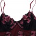 Transparent Mesh Lace Embroidery Floral Nightgown Transparent Mesh Lace Embroidery Floral Nightgown