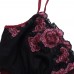 Transparent Mesh Lace Embroidery Floral Nightgown Transparent Mesh Lace Embroidery Floral Nightgown