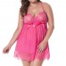 Plus Size Sexy Lace Sling Dress Translucent Mesh Women Sleepwear Plus Size Sexy Lace Sling Dress Translucent Mesh Women Sleepwear