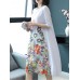 Elegant Floral Print Embroidered A-line O-neck Dress Elegant Floral Print Embroidered A-line O-neck Dress