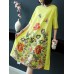 Elegant Floral Print Embroidered A-line O-neck Dress Elegant Floral Print Embroidered A-line O-neck Dress