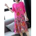 Elegant Floral Print Embroidered A-line O-neck Dress Elegant Floral Print Embroidered A-line O-neck Dress