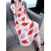Elegant Women Floral Print O-neck A-line Dress Elegant Women Floral Print O-neck A-line Dress