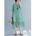 Elegant Women Floral Print Half Sleeves V-neck Loose Dress Elegant Women Floral Print Half Sleeves V-neck Loose Dress