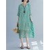 Elegant Women Floral Print Half Sleeves V-neck Loose Dress Elegant Women Floral Print Half Sleeves V-neck Loose Dress