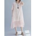 Elegant Women Floral Print Half Sleeves V-neck Loose Dress Elegant Women Floral Print Half Sleeves V-neck Loose Dress