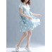 Vintage Floral Print V-neck Flared Sleeves Pleated Dress M-5XL Vintage Floral Print V-neck Flared Sleeves Pleated Dress M-5XL