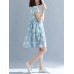 Vintage Floral Print V-neck Flared Sleeves Pleated Dress M-5XL Vintage Floral Print V-neck Flared Sleeves Pleated Dress M-5XL